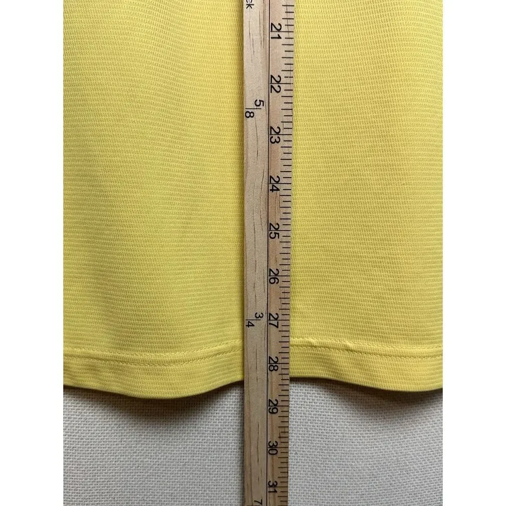 PGA Tour Airflux Golf Polo Shirt Men’s Yellow With Gray Trim Lg. Stretch Casual - Picture 6 of 7